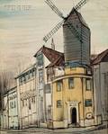Paul Lambert French b 1910 Le Moulin de la Galette a Montmartre A View of Paris