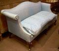 Georgianstyle Upholstered Camelback Mahogany Sofa