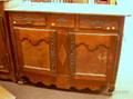 Continental Provincial Carved Cherry Sideboard with Iron Hardware