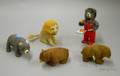 Four Japanese Windup Bear and a Windup Lion