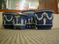 Four Wedgwood Dark Blue Jasper Dip Jardinieres