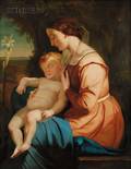 Continental School 19th Century Madonna of Humility with Sleeping Christ Child