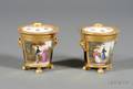 Pair of Paris Porcelain Gilded and Enamel Decorated Potpourris