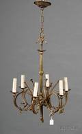 Victorian Brass Sixlight Chandelier