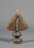 Spanish GiltGesso and Polychrome Decorated Wood Santos Figure