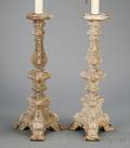 Pair of Carved Giltwood Candlesticks
