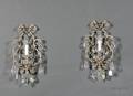 Pair of Louis XIVVX Style Giltmetal and Colorless Glass Singlelight Sconces