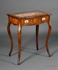 Louis XV Style Porcelainmounted and Glasstop Walnut Vitrine Table