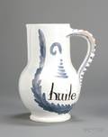 Nevers Faience Tin Glazed Earthenware Oil Pitcher