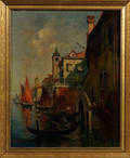 Italian School 19th20th Century The Arrival by Gondola