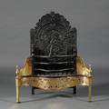 English Cast Iron and Brass Fireplace Grate