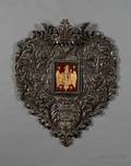 Large Continental Carved Pine and Paint Accented Armorial Wall Plaque