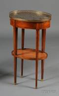 Louis XVI Inlaid Mahogany Marbletop and Brassmounted Guridon