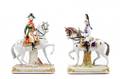 Pair Sitzendorf French Military Figure Porcelains