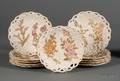 Eleven Royal Worcester Porcelain Floral Decorated Luncheon Plates