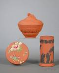 Three Wedgwood Rosso Antico Items