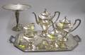 Reed  Barton Fivepiece CoffeeTea Set with Matching Handled Tray