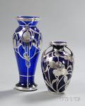 Two Silver Overlay Vases