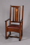 Inlaid Stickley Armchair In The Harvey Ellis Style