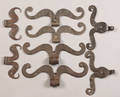 Four pair of wrought iron rams horn hinges ca 1800