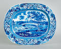 Historical blue Staffordshire platter 19th c