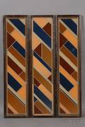 Three Art Deco Mosaic Glass Window Panels