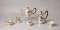 English six piece silver tea service