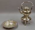 Silver Plated KettleonStand and a Peruvian Sterling Silver Bowl