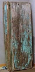 Two Provincial Mexican Turquoise Bluepainted Architectural Wooden Doors