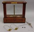 Mahogany and Glass Cased Balance Scales