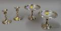 Pair of Weighted Sterling Candlesticks and Pair of Footed Compotes
