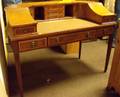 Regencystyle Inlaid Mahogany Veneer Dshaped Writing Desk