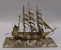 Silver Plated ThreeMasted Sailing Ship Model Queen Mab