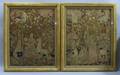 Pair of Framed Late Victorian Needlepoint Medieval Scenic Panels