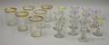 Set of Eleven Colorless Blown Glass Wines and a Set of Six Gilt Colorless Glass Tumblers