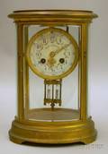 French Oval Crystal Regulator Clock