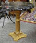 Classicalstyle Marbletop Giltwood Columnar Pedestalbase Stand