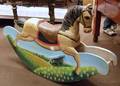 Polychrome Painted Carved Wood Rocking Horse