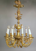 Gilt bronze and cloisonn chandelier