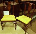 Set of Four Hickory Queen Anne Style Mahogany Side Chairs with Upholstered Seats