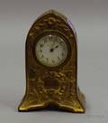 New Haven Art Nouveau Gilt Cast Metal Boudoir Timepiece