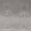 Pair of Colorless Blown Glass Hurricane Shades with Folded Rim