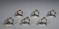 Set of Six Meriden Victorian Silver Plated Dog and Cat Figural Napkin Holders