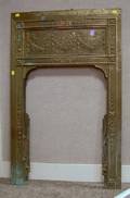 Late Victorian Cast Brass Fireplace Surround