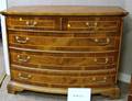 Pair of Georgianstyle Inlaid and Veneered Bowfront FiveDrawer Chests