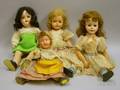 Three Composition Dolls and a Plastic Doll