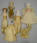 Four Bisque Shoulder Head Dollhouse Dolls