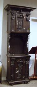 Italian Renaissancestyle Carved Walnut TwoPart Cupboard