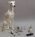 Fourteen Assorted Staffordshirestyle Dog and Sheep Figural Items