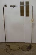 Modern Chrome Floor Lamp and a Brass Bamboostyle Floor Lamp